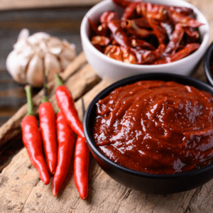 Spicy red chili paste with garlic