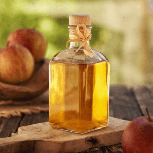 Glass bottle of apple cider vinegar